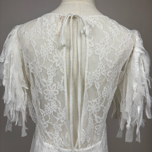 Free People Mini Dress Lace White M - Picture 12 of 16